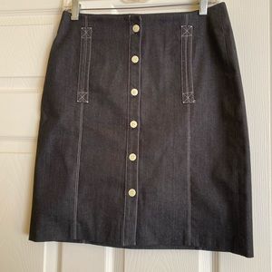 The Limited, Women’s black denim button down skirt. Size 6